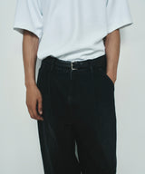 KOJIMA 17.5oz DENIM TUCK PANTS_BLACK