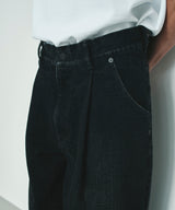 KOJIMA 17.5oz DENIM TUCK PANTS_BLACK