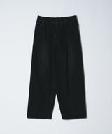KOJIMA 17.5oz DENIM TUCK PANTS_BLACK