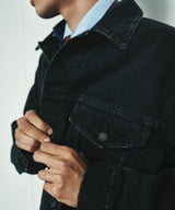 KOJIMA 17.5oz DENIM JACKET_BLACK