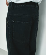 KOJIMA 17.5oz DENIM TUCK PANTS_BLACK