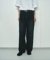 KOJIMA 17.5oz DENIM TUCK PANTS_BLACK