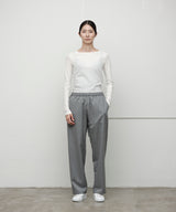 WOOL GABARDINE WIDE PANTS