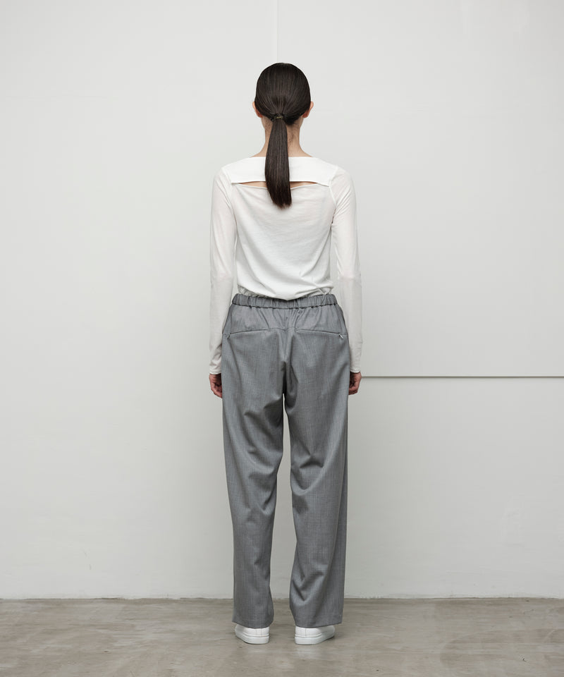 WOOL GABARDINE WIDE PANTS