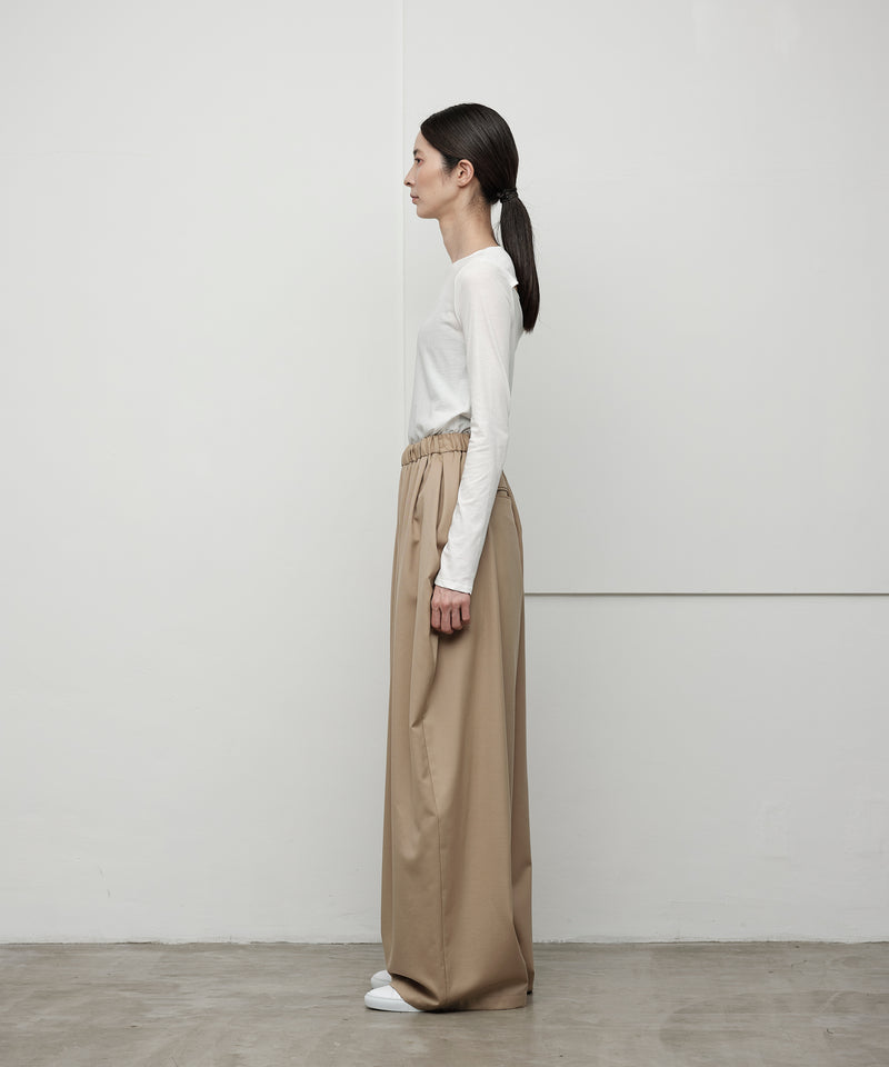 WOOL GABARDINE TUCK PANTS(women)