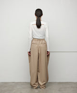 WOOL GABARDINE TUCK PANTS(women)