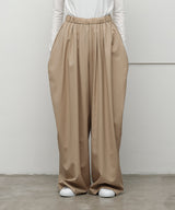 WOOL GABARDINE TUCK PANTS(women)