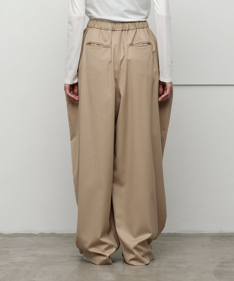 WOOL GABARDINE TUCK PANTS(women)