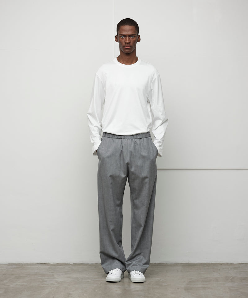 WOOL GABARDINE WIDE PANTS