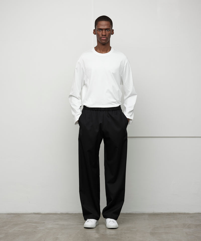 WOOL GABARDINE WIDE PANTS