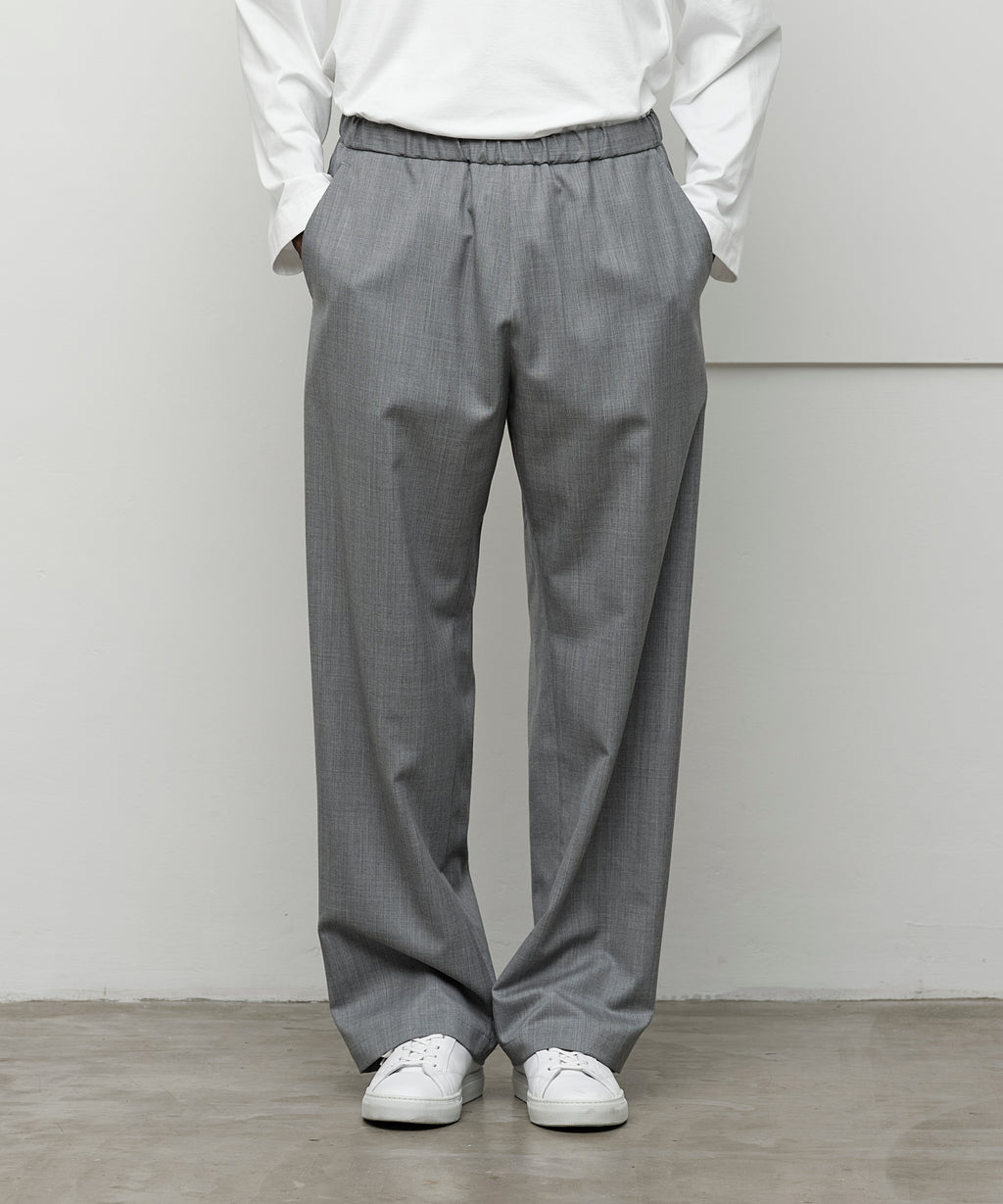 WOOL GABARDINE WIDE PANTS