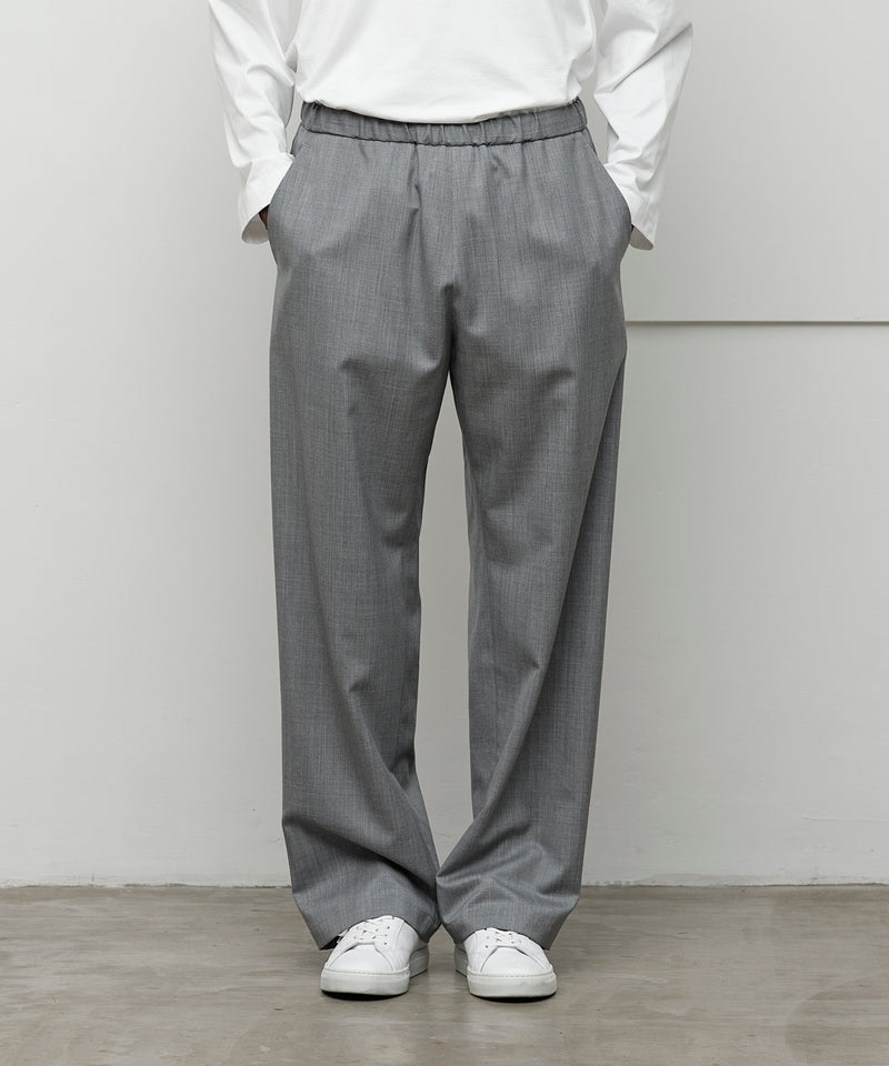 WOOL GABARDINE WIDE PANTS