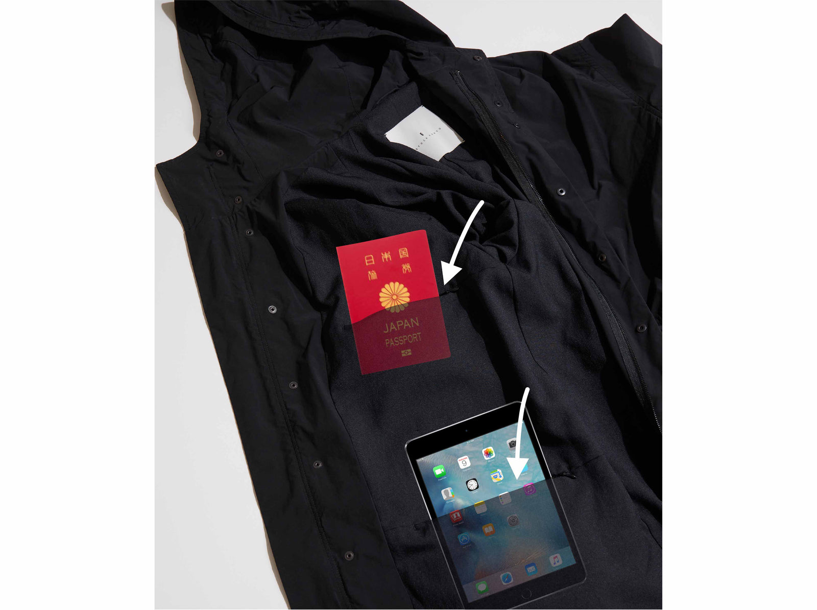 【最終お値下げ】fofofofa APERO SUIT luggage hoodie coat / 手ぶらの生活（手ブライフ）を実現する